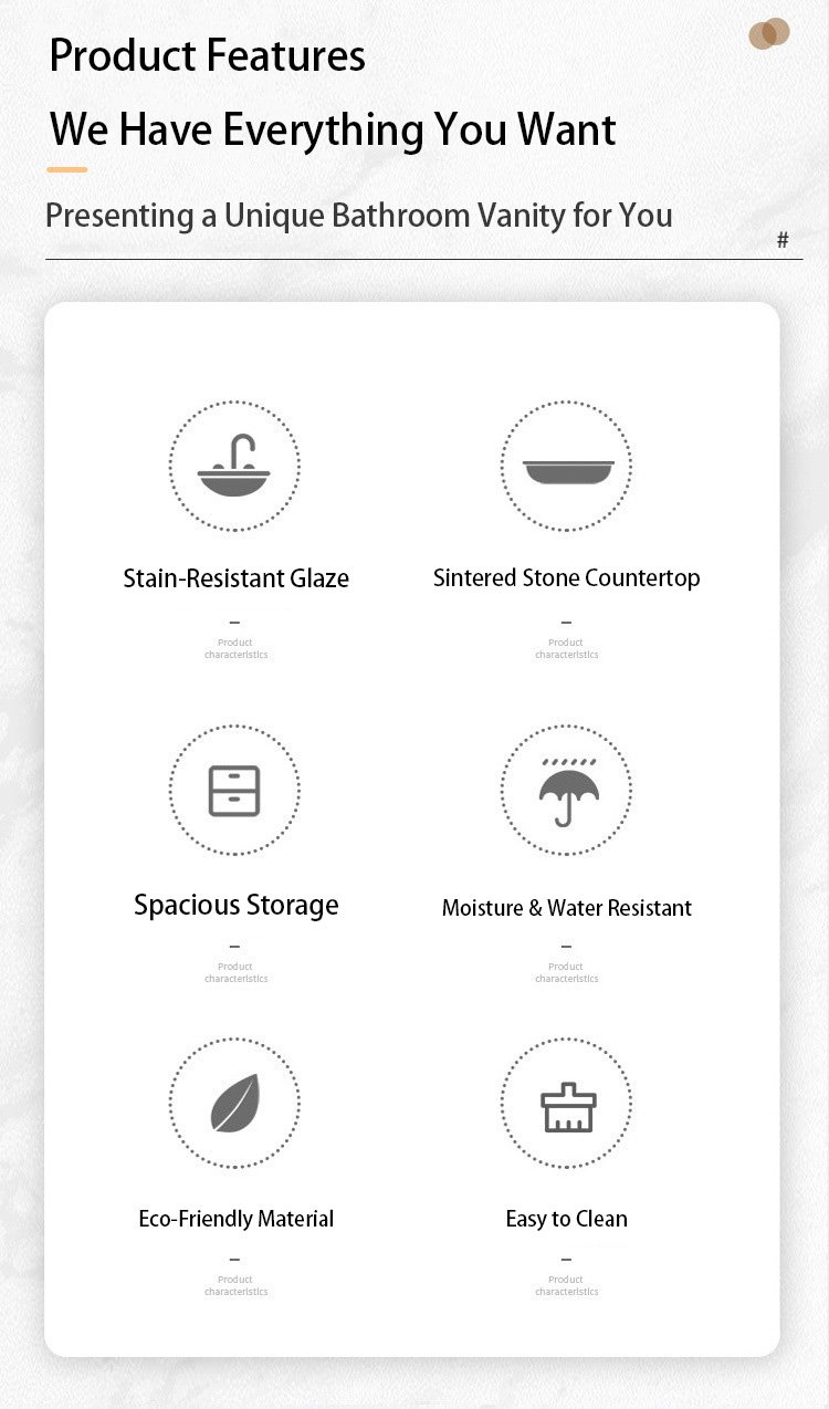 JATAII hotel grade LED smart mirror bathroom vanity set detail 2