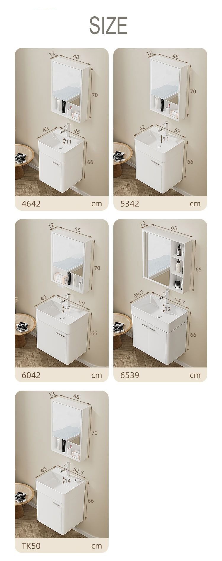 JATAII Wall-Mounted Small Vanity Floating Design for Guest Bath-MN002 detail
