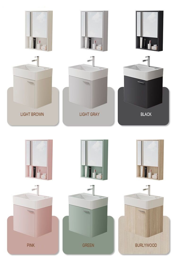 JATAII Wall-Mounted Small Vanity Floating Design for Guest Bath-MN002