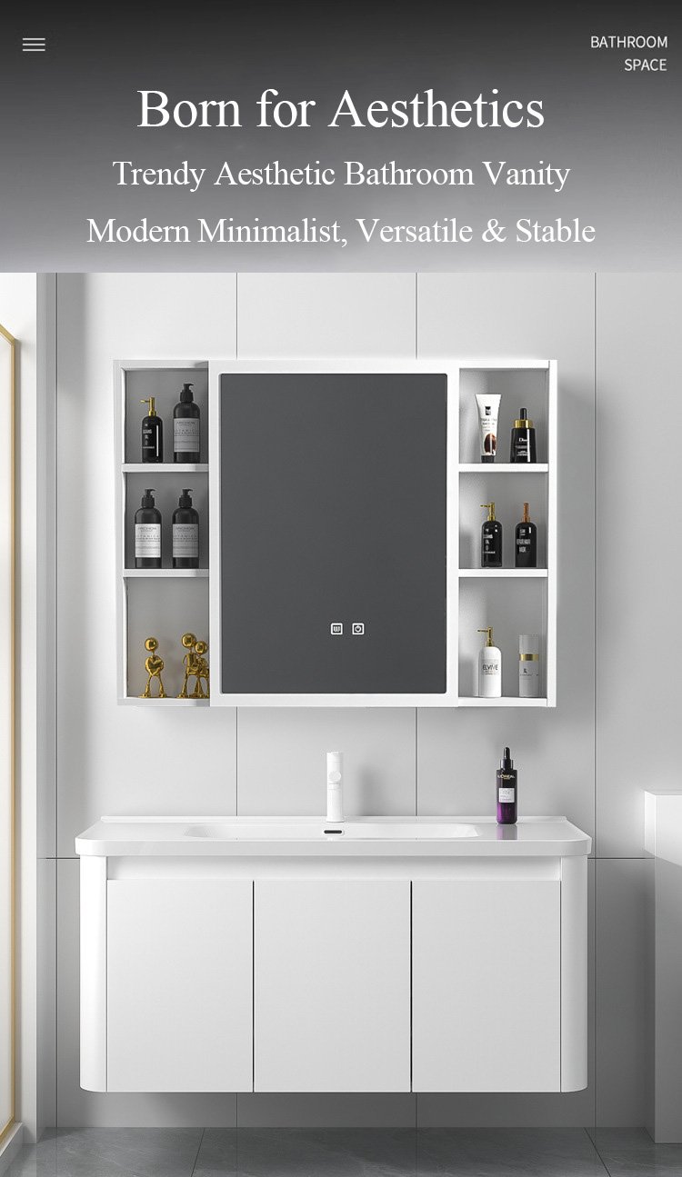 JATAII Pure White Waterproof Aluminum Honeycomb Vanity PW002 detail