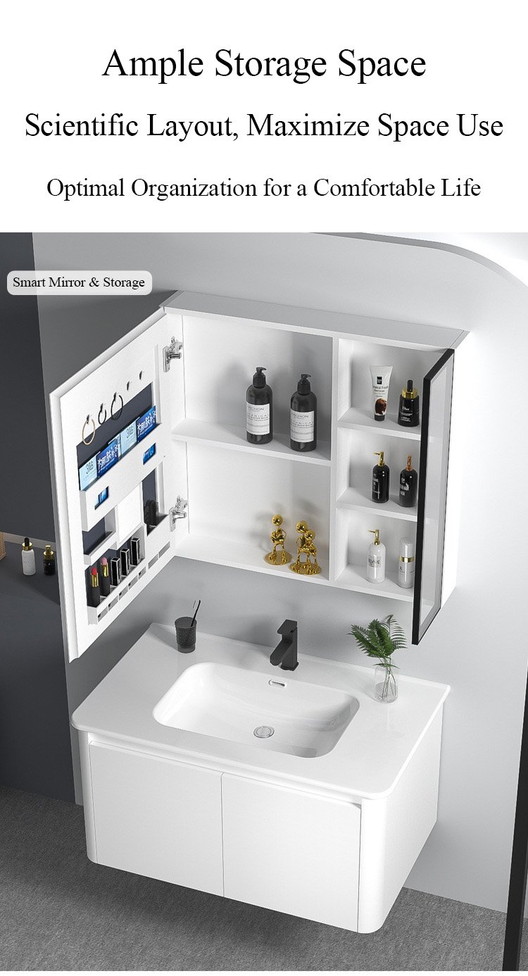 JATAII Pure White Waterproof Aluminum Honeycomb Vanity PW002 detail