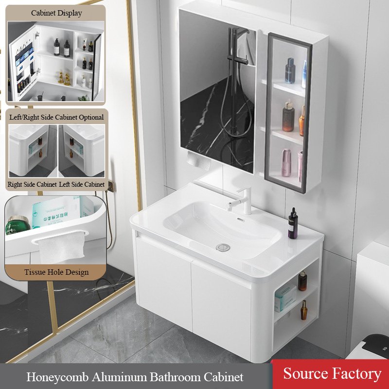 JATAII Pure White Waterproof Aluminum Honeycomb Vanity PW002