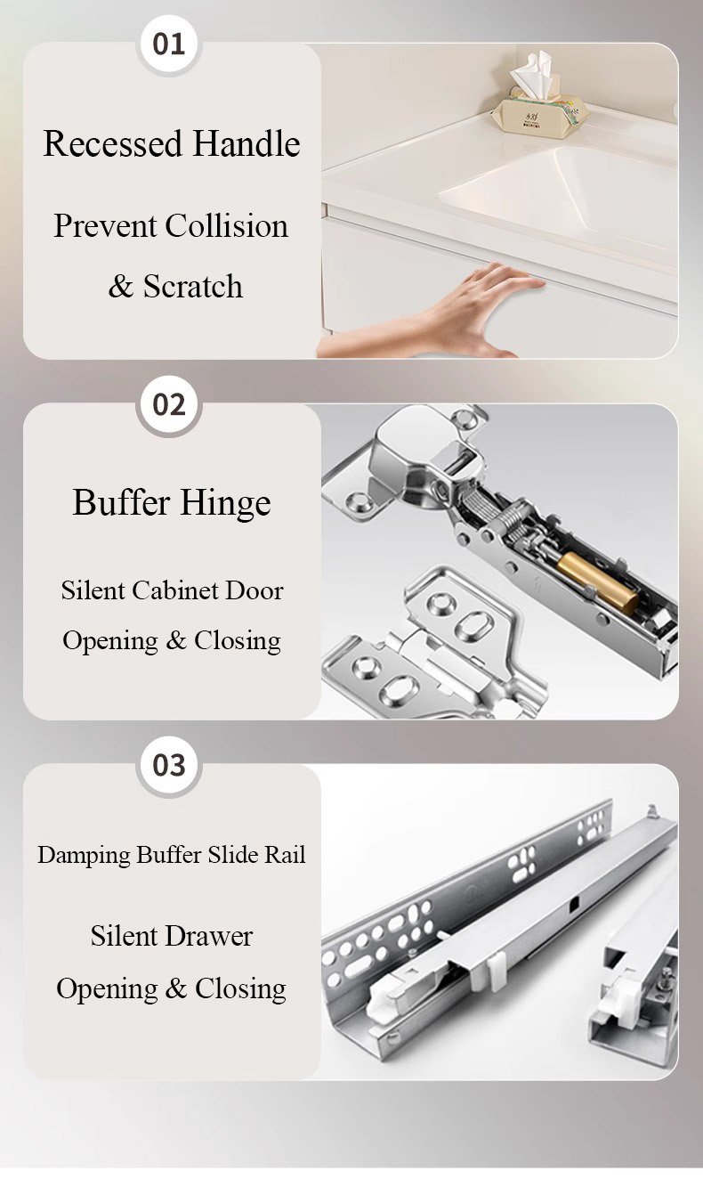 JATAII Wall-Mounted Bathroom Vanity with 2 Soft-Closing Drawers-SC002 detail 6