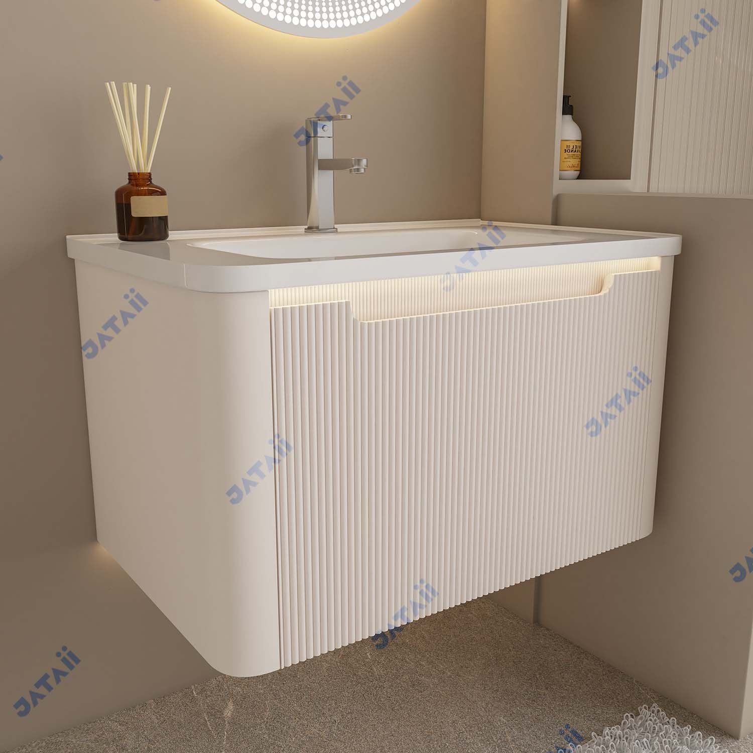 JATAII Stainless Steel Honeycomb White Vanity DC004