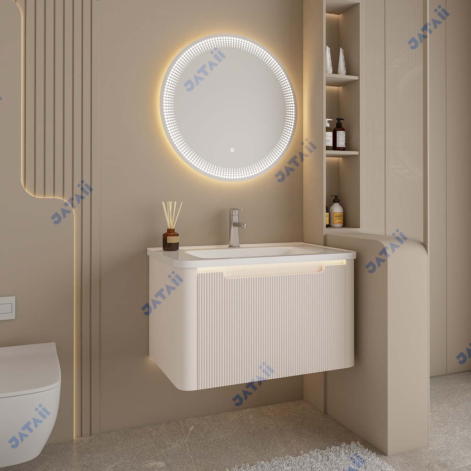 JATAII Stainless Steel Honeycomb White Vanity DC004