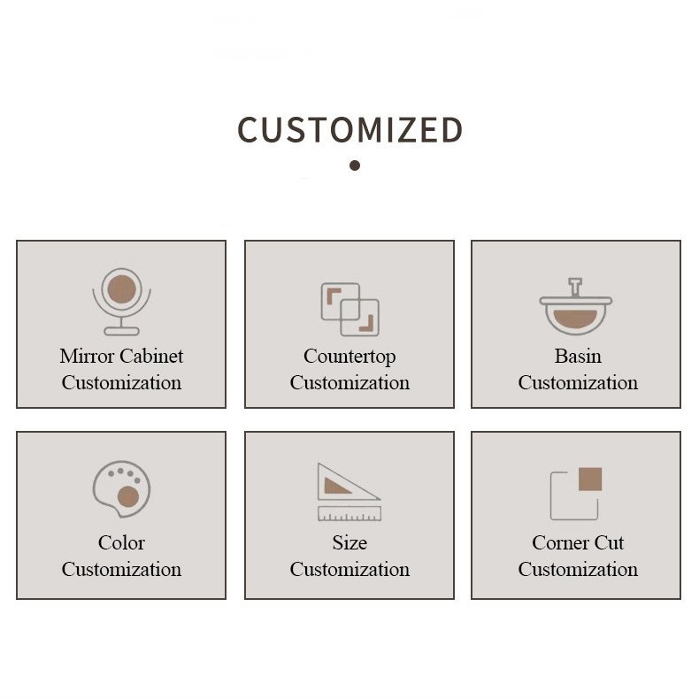 JATAII Minimalist Arch Mirror Vanity Integrated Sink detail 3