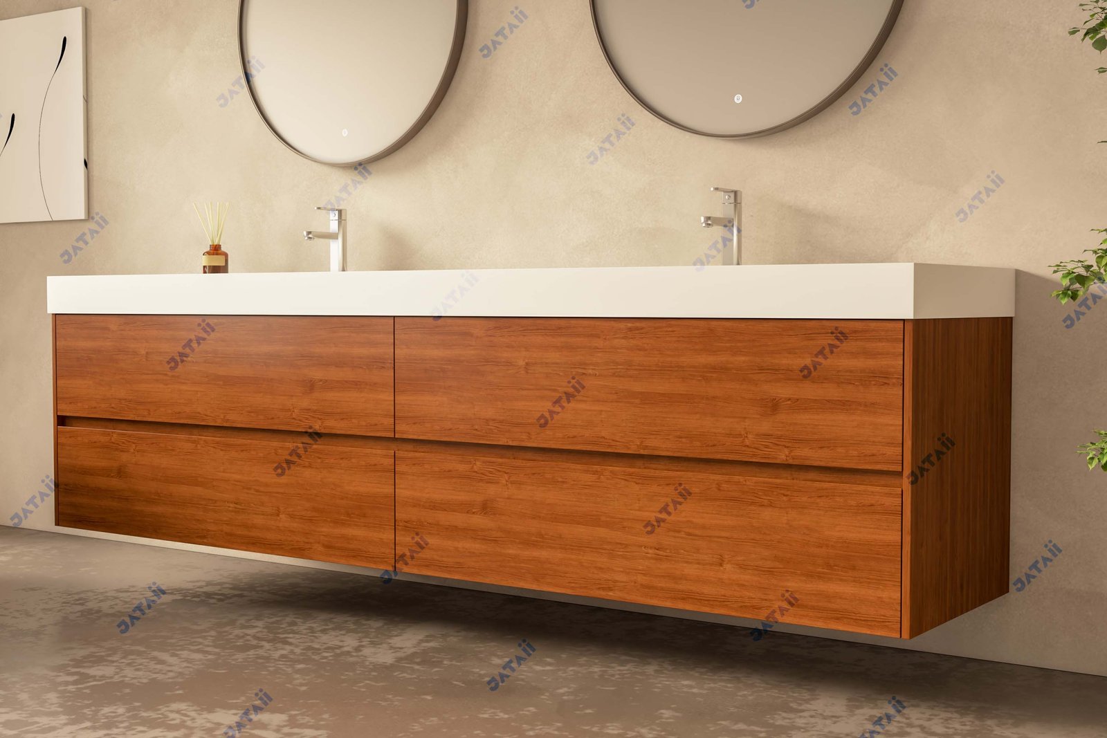 JATAII Commercial 600mm Illuminated Floating Vanity for Wellness & Senior Living HT023