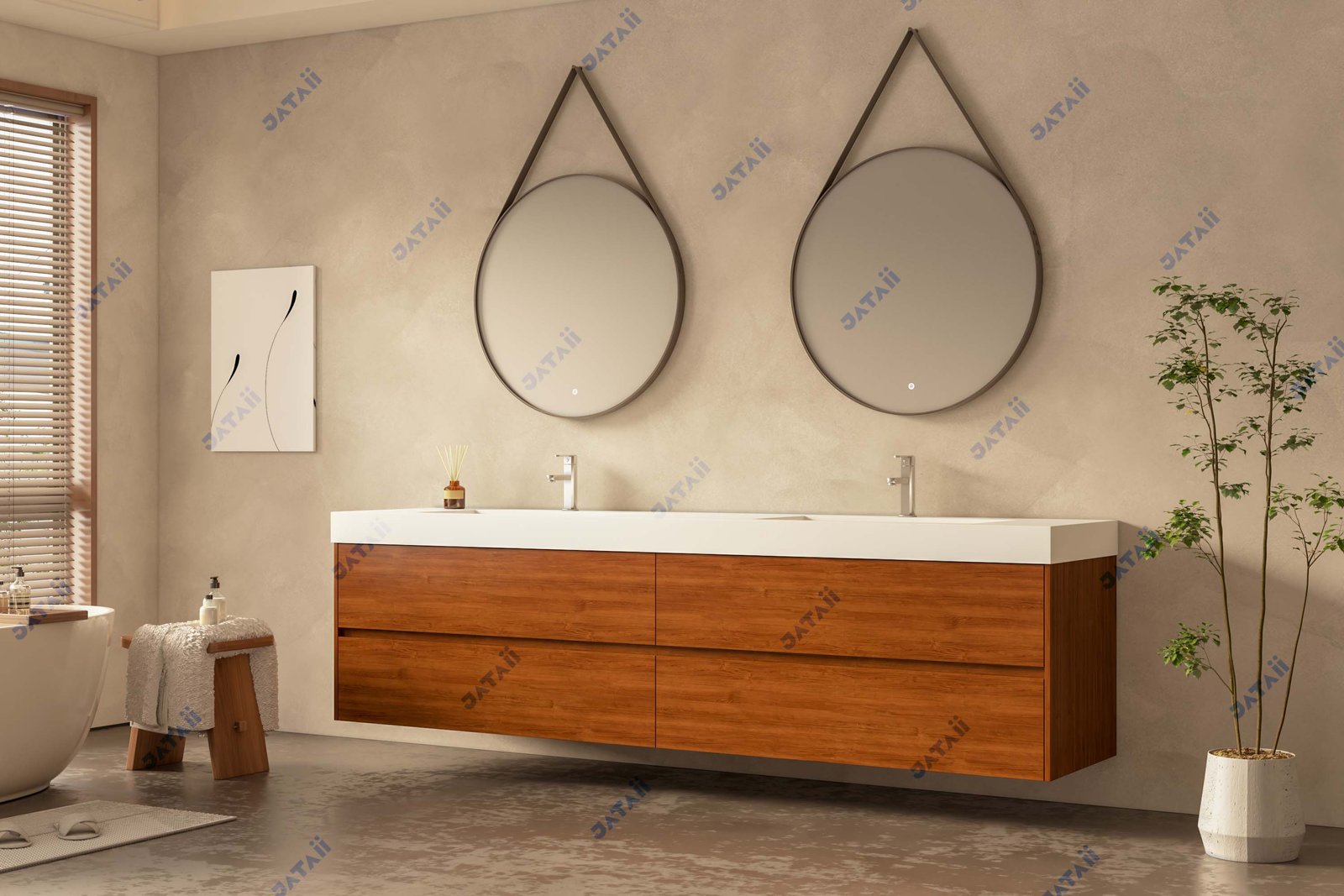 JATAII Commercial 600mm Illuminated Floating Vanity for Wellness & Senior Living HT023