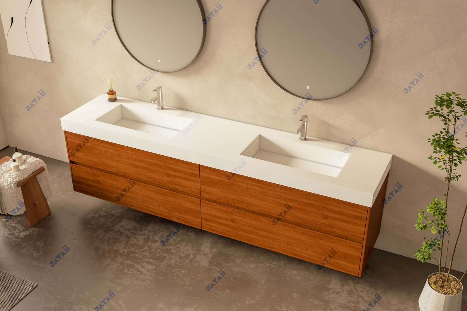JATAII Commercial 600mm Illuminated Floating Vanity for Wellness & Senior Living HT023