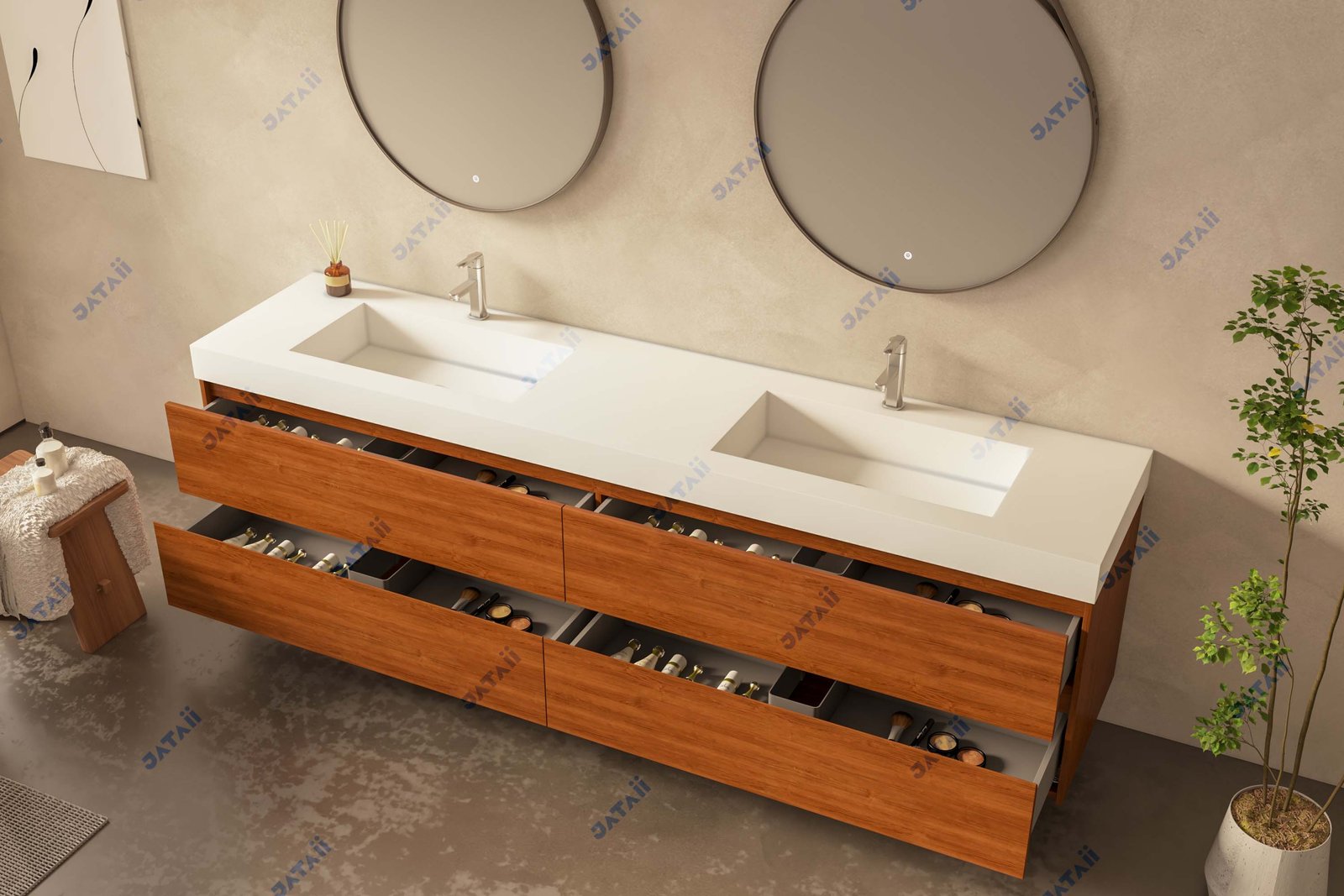 JATAII Commercial 600mm Illuminated Floating Vanity for Wellness & Senior Living HT023