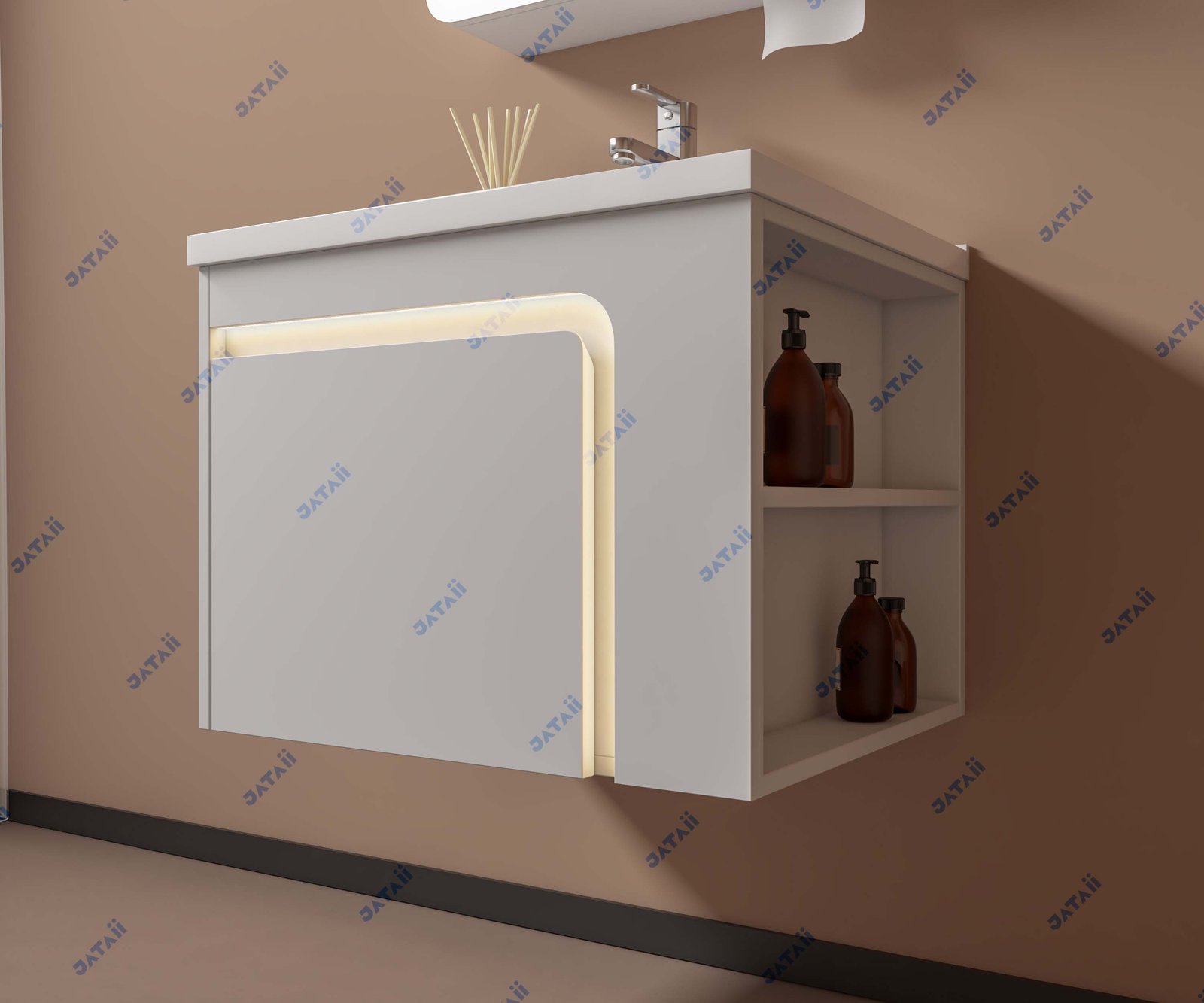 JATAII Commercial 600mm Smart Illuminated L-Shape Vanity Combo MN008