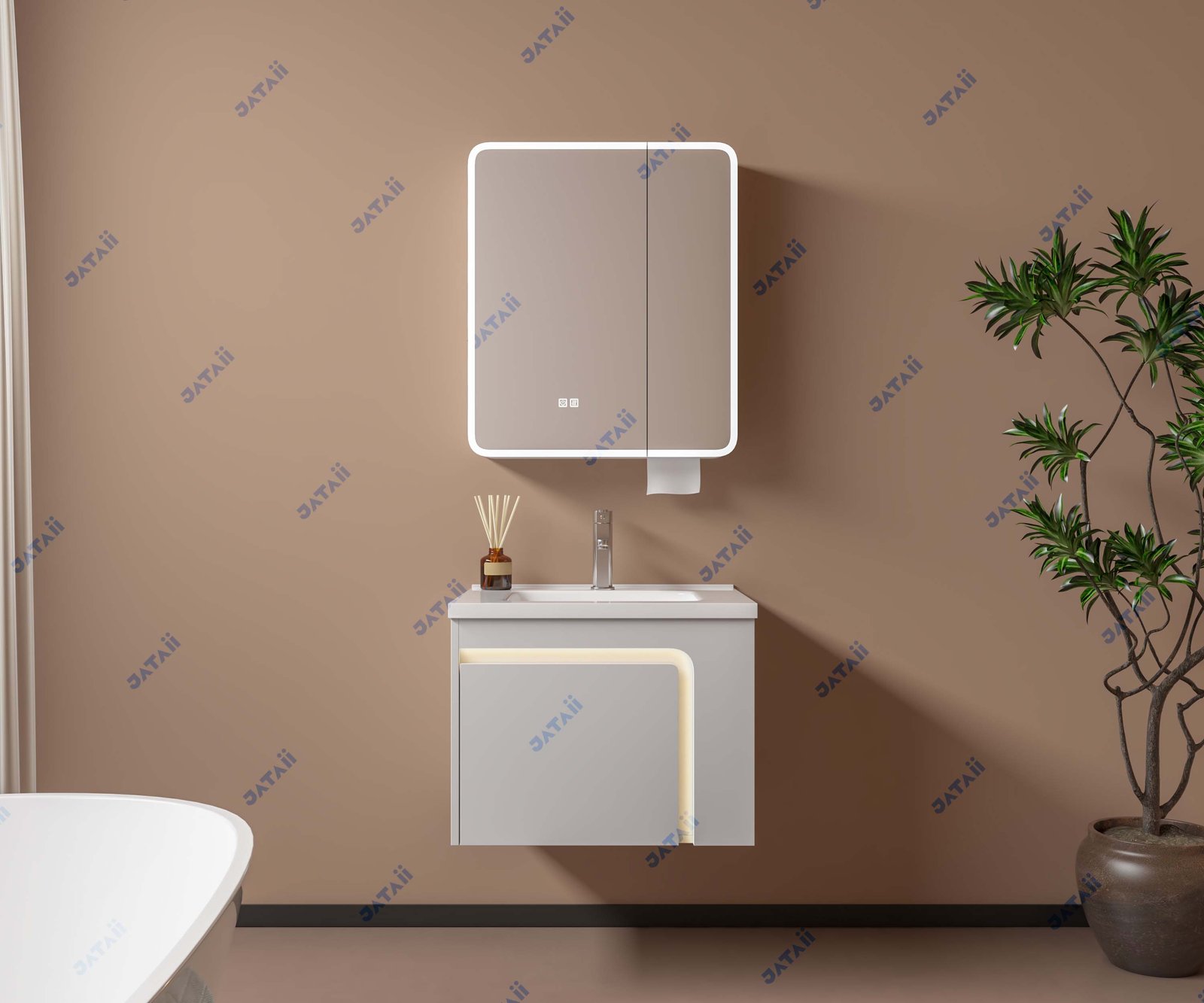 JATAII Commercial 600mm Smart Illuminated L-Shape Vanity Combo MN008