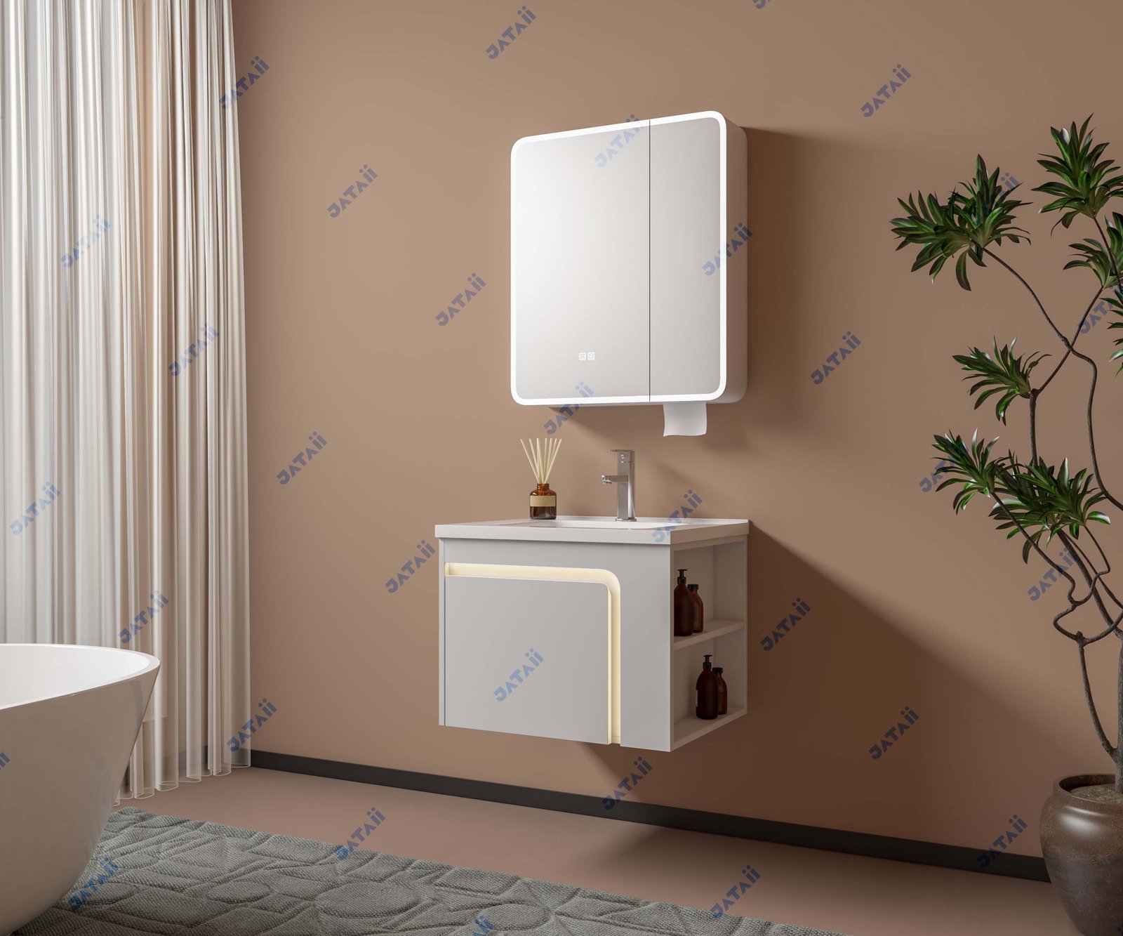 JATAII Commercial 600mm Smart Illuminated L-Shape Vanity Combo MN008