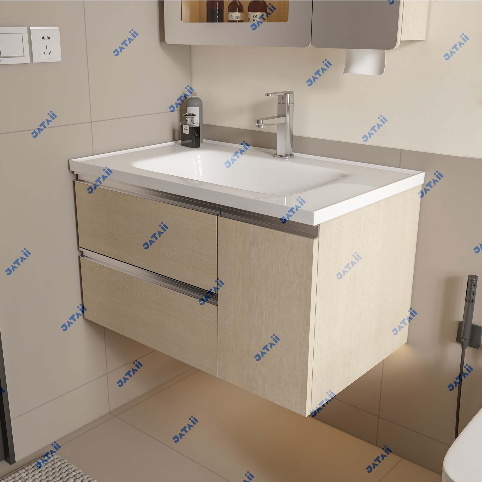 JATAII Wall-Mounted Bathroom Vanity with 2 Soft-Closing Drawers-SC003