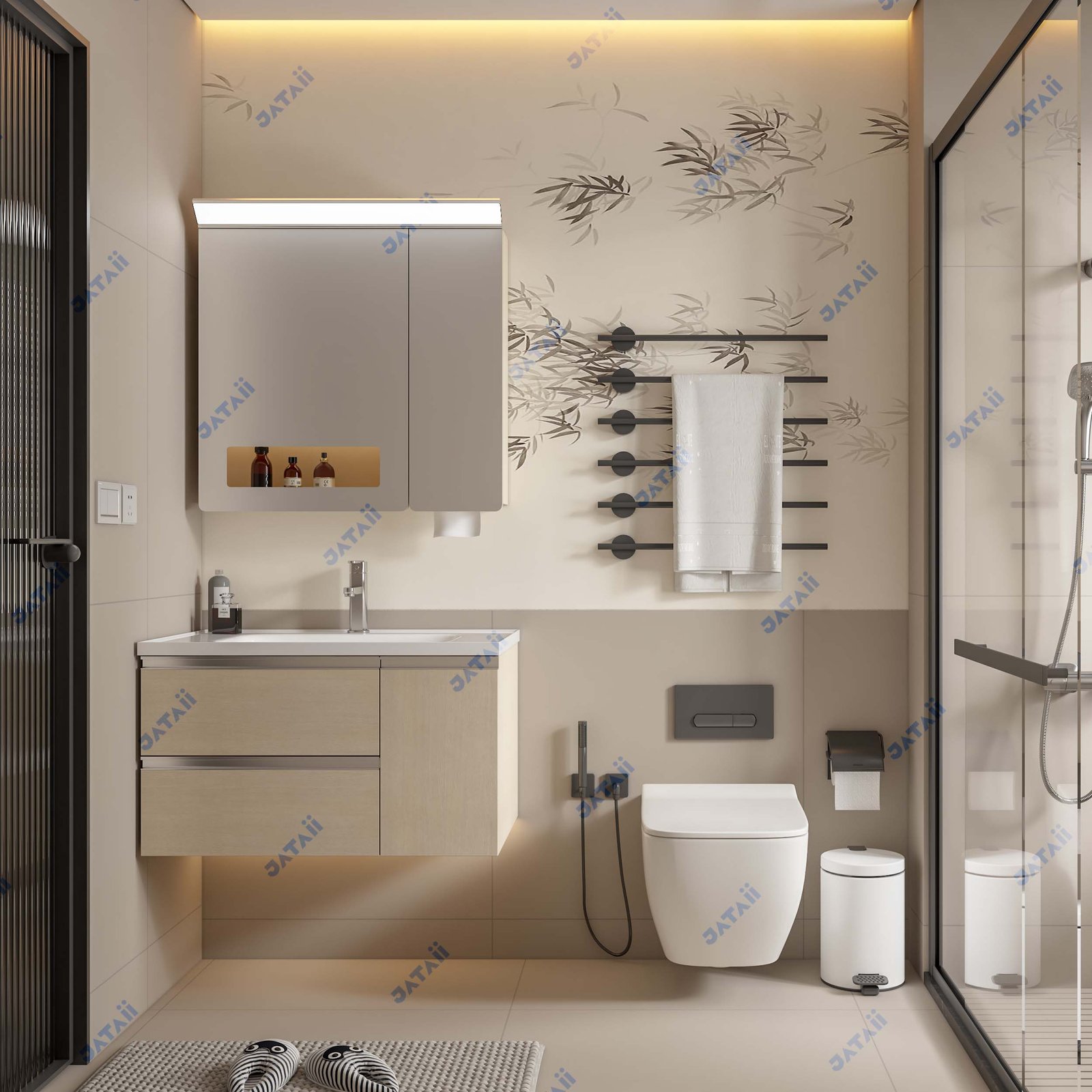 JATAII Wall-Mounted Bathroom Vanity with 2 Soft-Closing Drawers-SC003