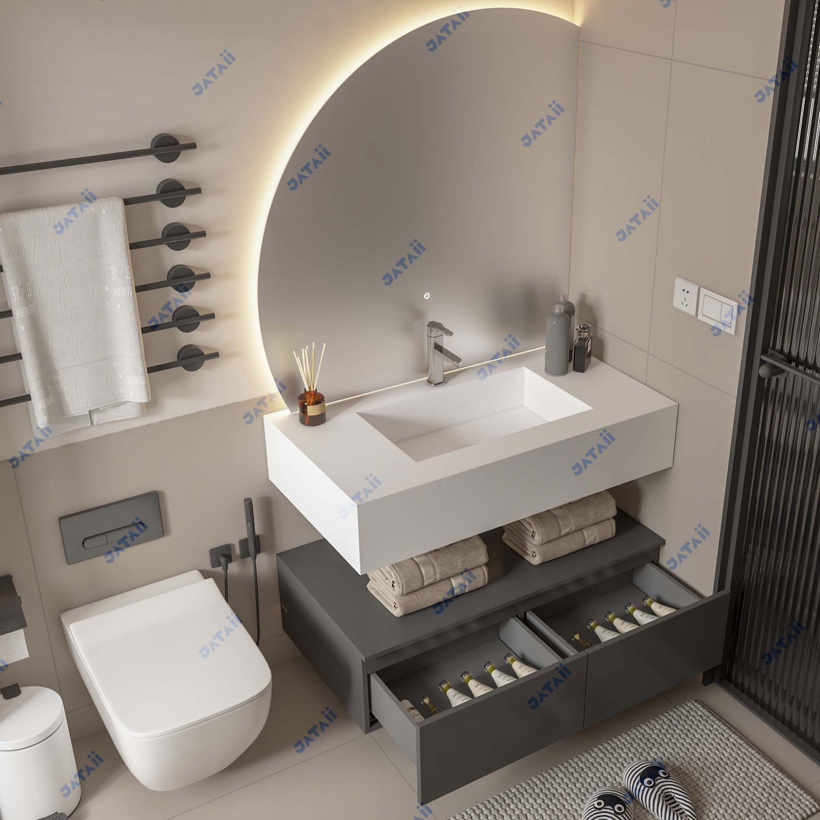 JATAII Two Tier Stainless Steel Honeycomb Vanity SC005