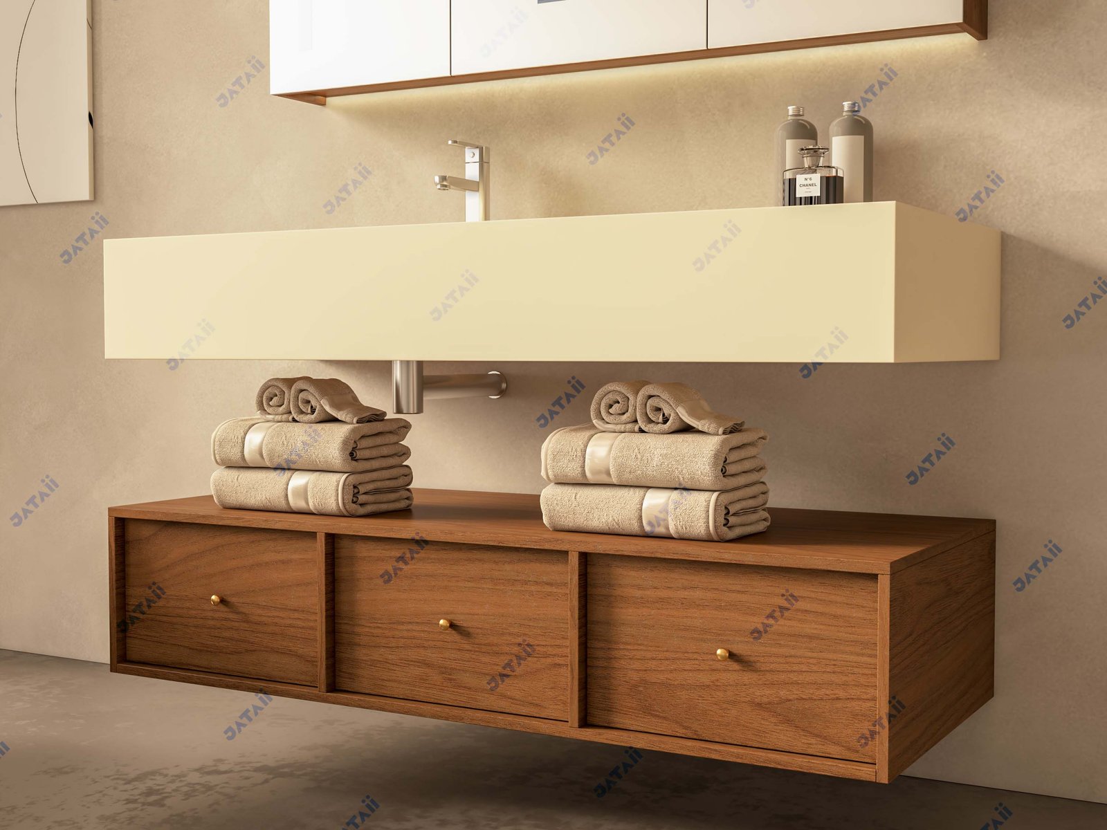 JATAII Commercial 1400mm Split-Tier Architectural Vanity & Smart Mirror Combo TC005