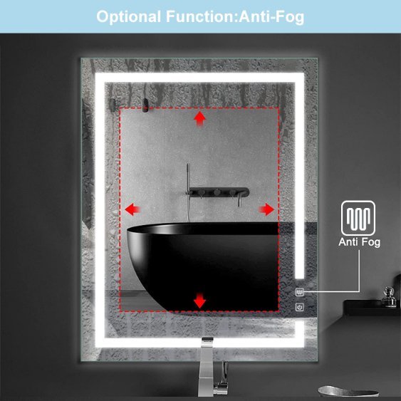 Square Backlit Mirror - Minimalist Pro Series