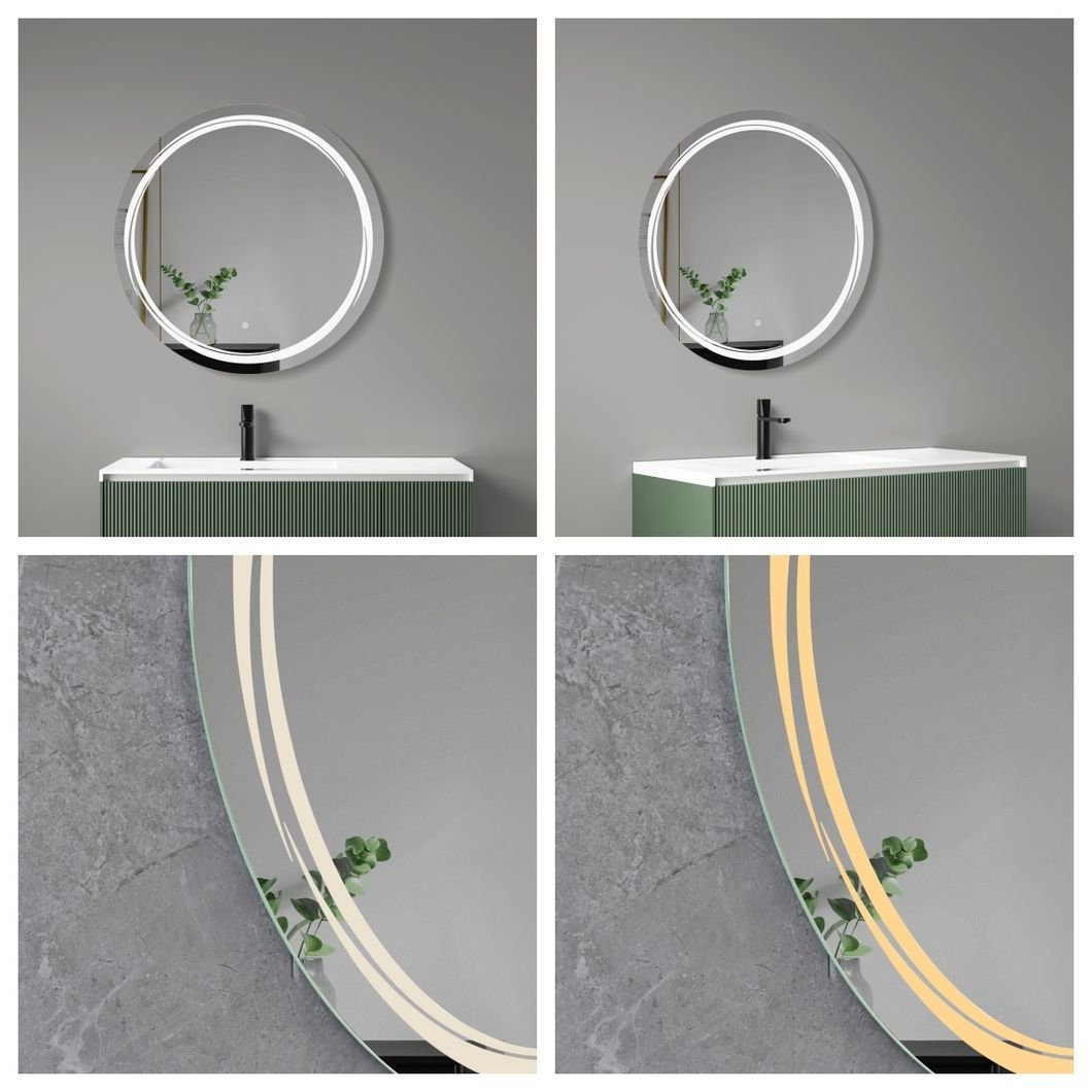 Round LED Backlit Smart Mirror - Premium Halo detail