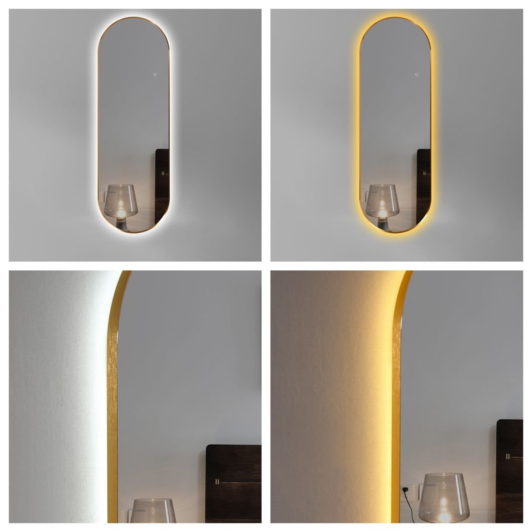 Round LED Backlit Smart Mirror - Premium Halo detail