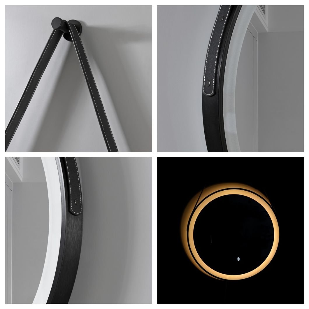 Round LED Backlit Smart Mirror - Premium Halo detail