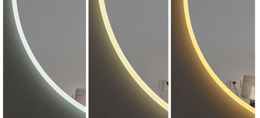 Round LED Backlit Smart Mirror - Premium Halo detail