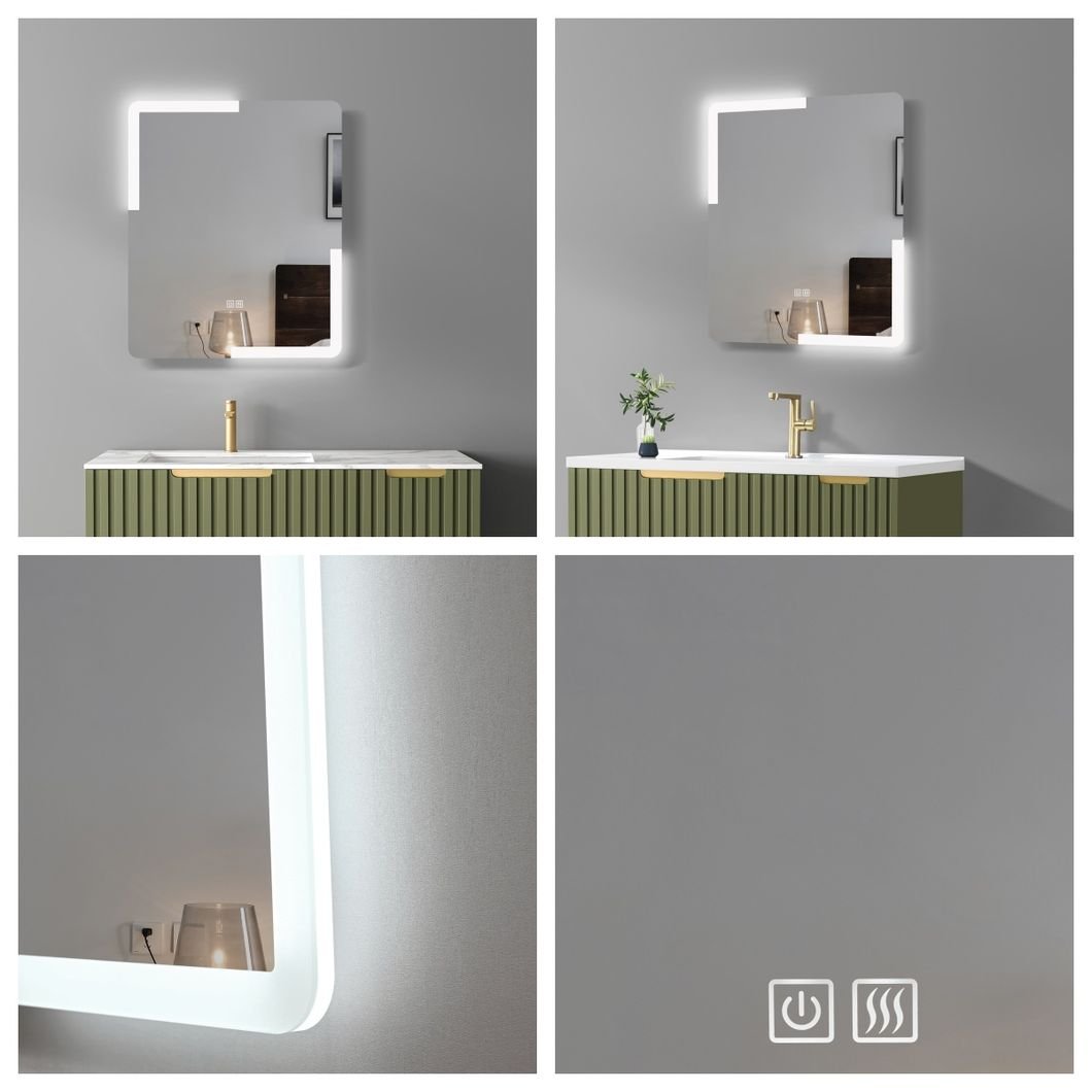 Round LED Backlit Smart Mirror - Premium Halo detail