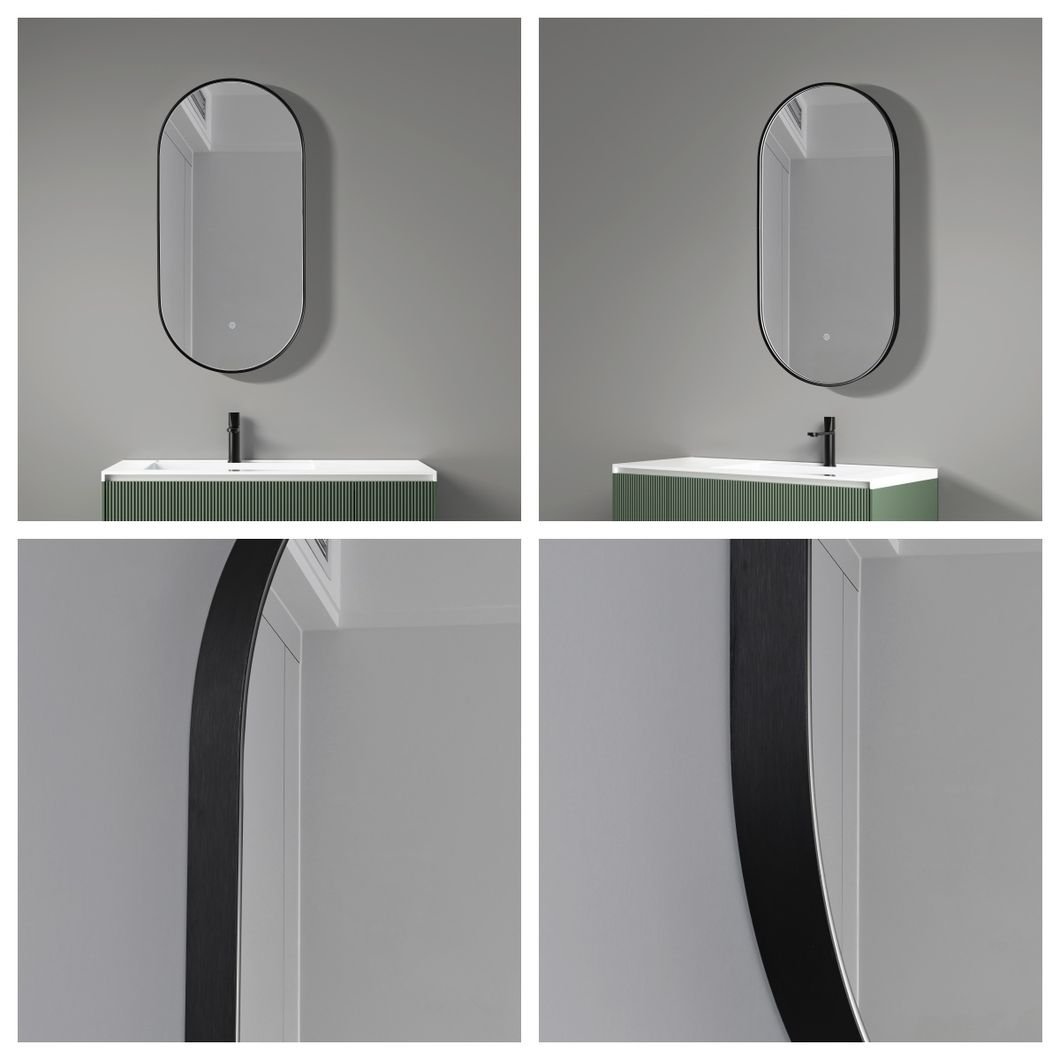 Round LED Backlit Smart Mirror - Premium Halo detail