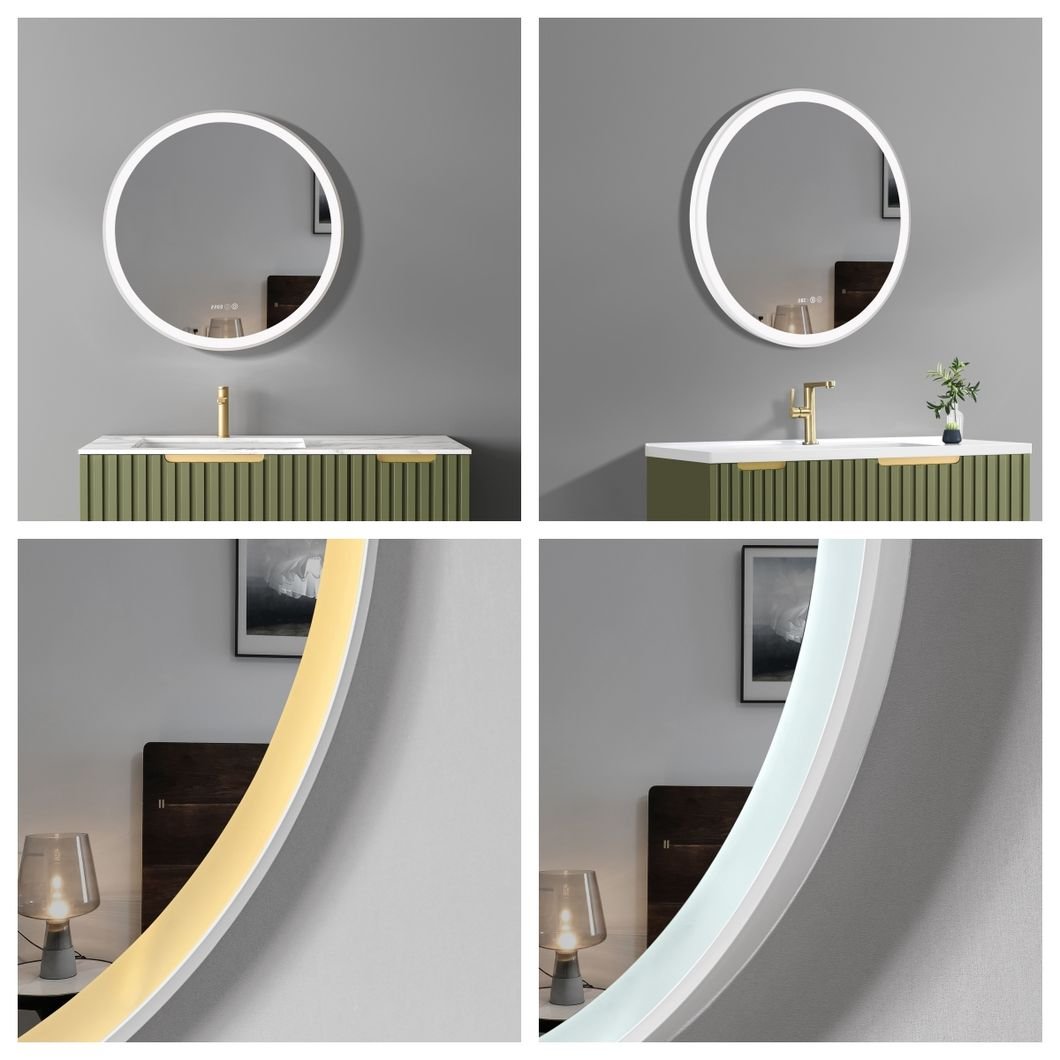 Round LED Backlit Smart Mirror - Premium Halo detail