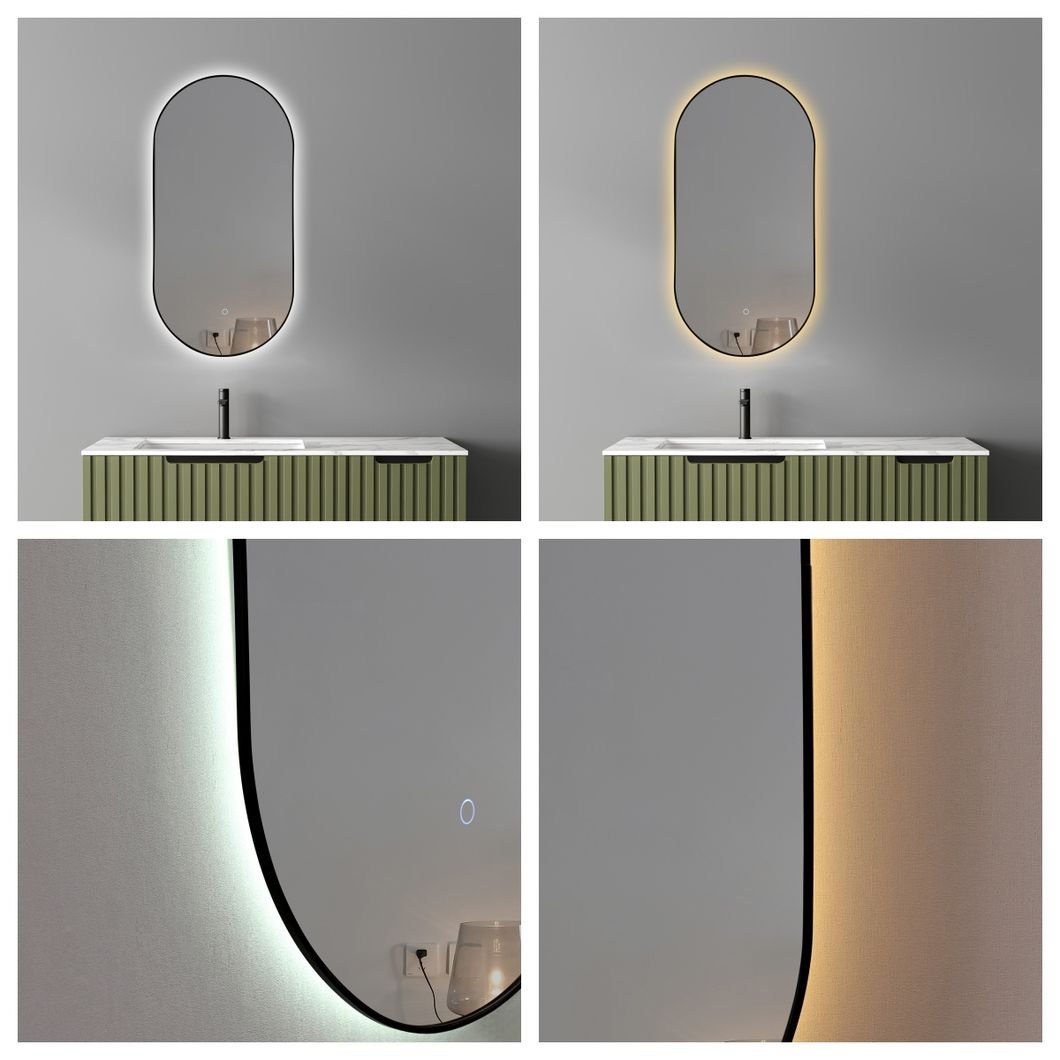 Round LED Backlit Smart Mirror - Premium Halo detail