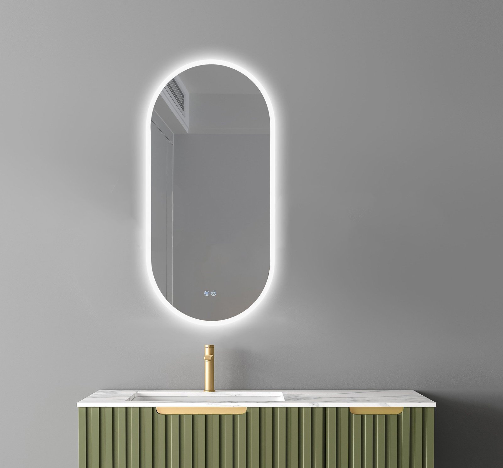 Round LED Backlit Smart Mirror - Premium Halo