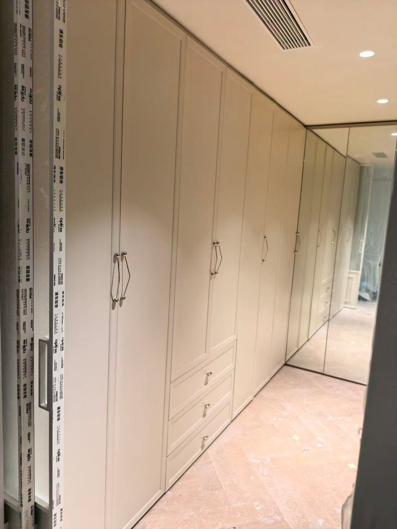 Raised panel walk-in closet custom wardrobe