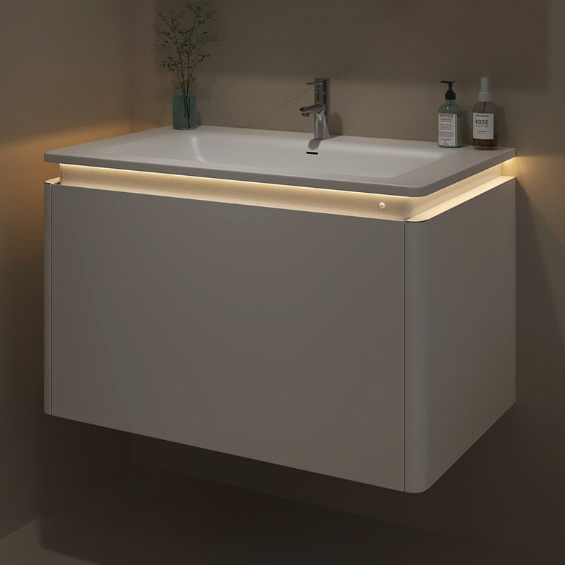 Premium 304 Stainless Steel Floating Bathroom Vanity with Smart Mirror Cabinet