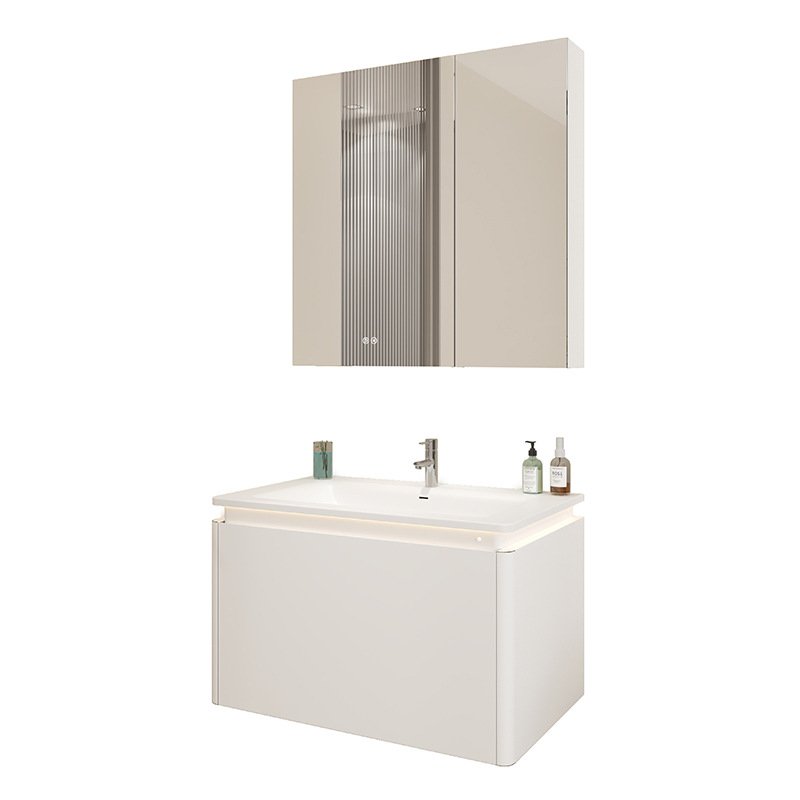 Premium 304 Stainless Steel Floating Bathroom Vanity with Smart Mirror Cabinet