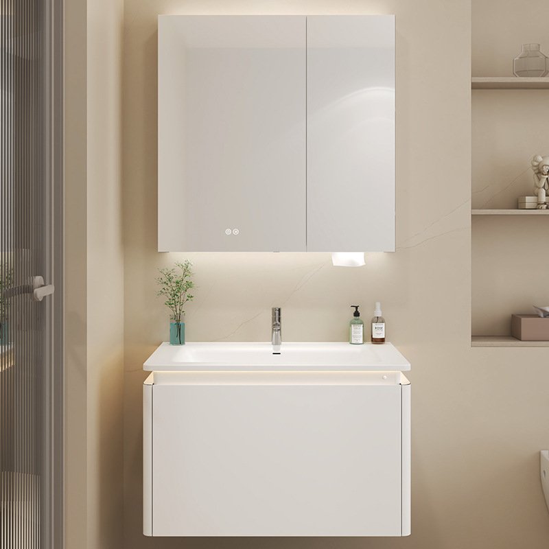 Premium 304 Stainless Steel Floating Bathroom Vanity with Smart Mirror Cabinet