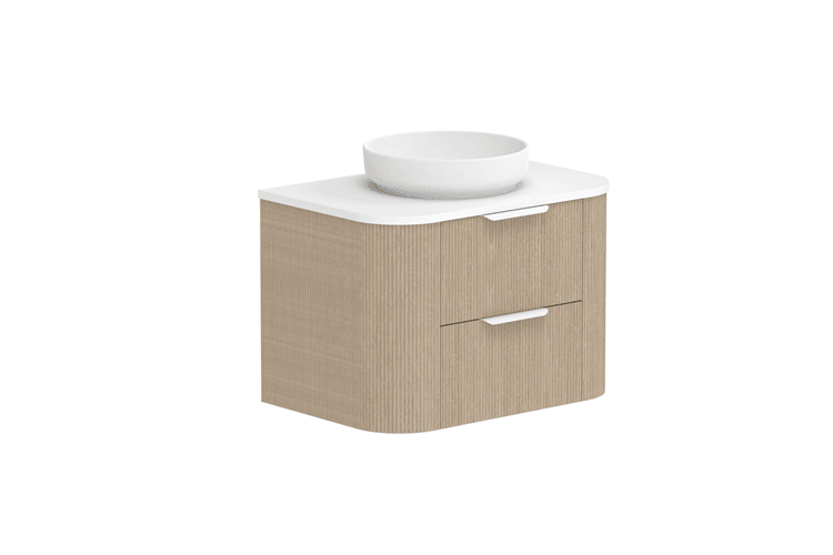 Double Sink Fluted Floating Vanity with Twin Smart Mirrors | JATAII detail 1