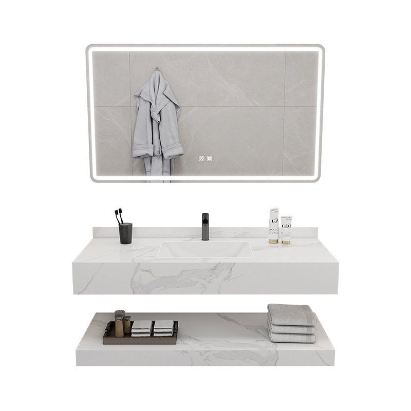 Hotel Style Sintered Stone Vanity | Dual-Tier Open Shelf | JATAII