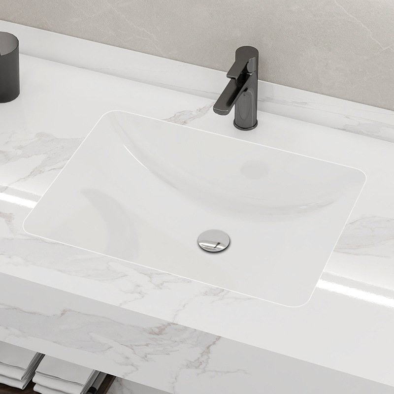 Hotel Style Sintered Stone Vanity | Dual-Tier Open Shelf | JATAII