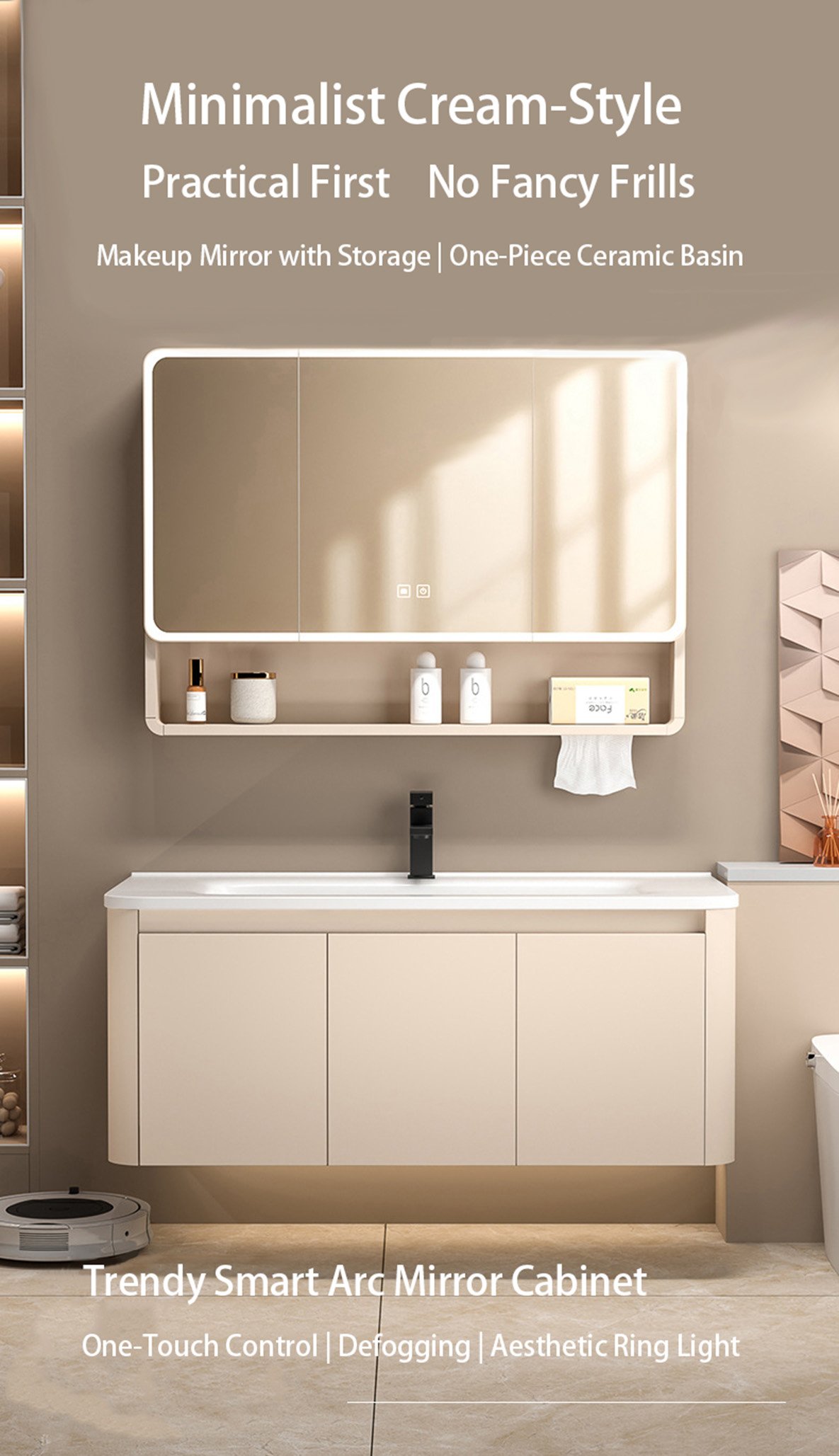 Luxury Black Fluted Floating Vanity - DB Test Keep detail 1