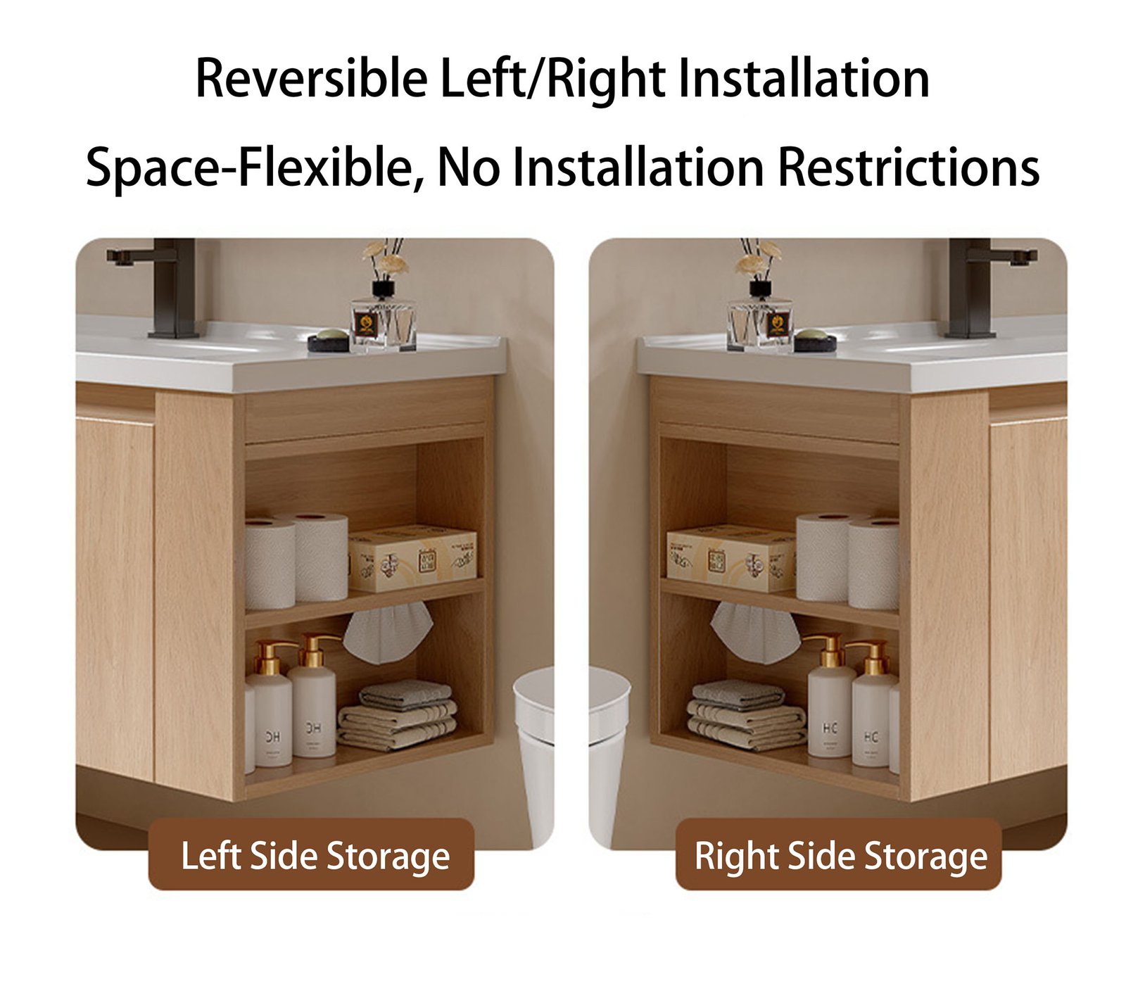 1000mm Wood Grain Aluminum Honeycomb Floating Vanity with Smart LED Medicine Cabinet | JATAII JTDR002 detail 6