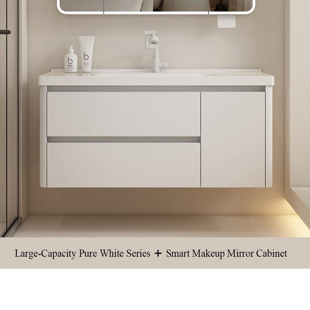 Modern 14mm Thickened Aluminum Honeycomb Floating Vanity with Deepened Sink | JTDR011 detail 4