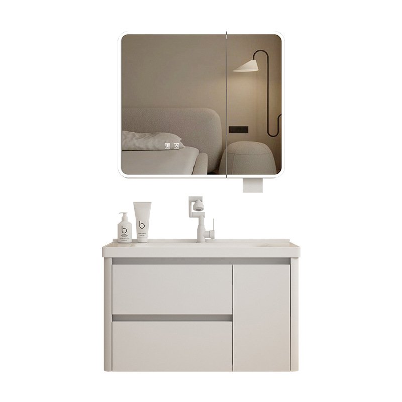 Modern 14mm Thickened Aluminum Honeycomb Floating Vanity with Deepened Sink | JTDR011
