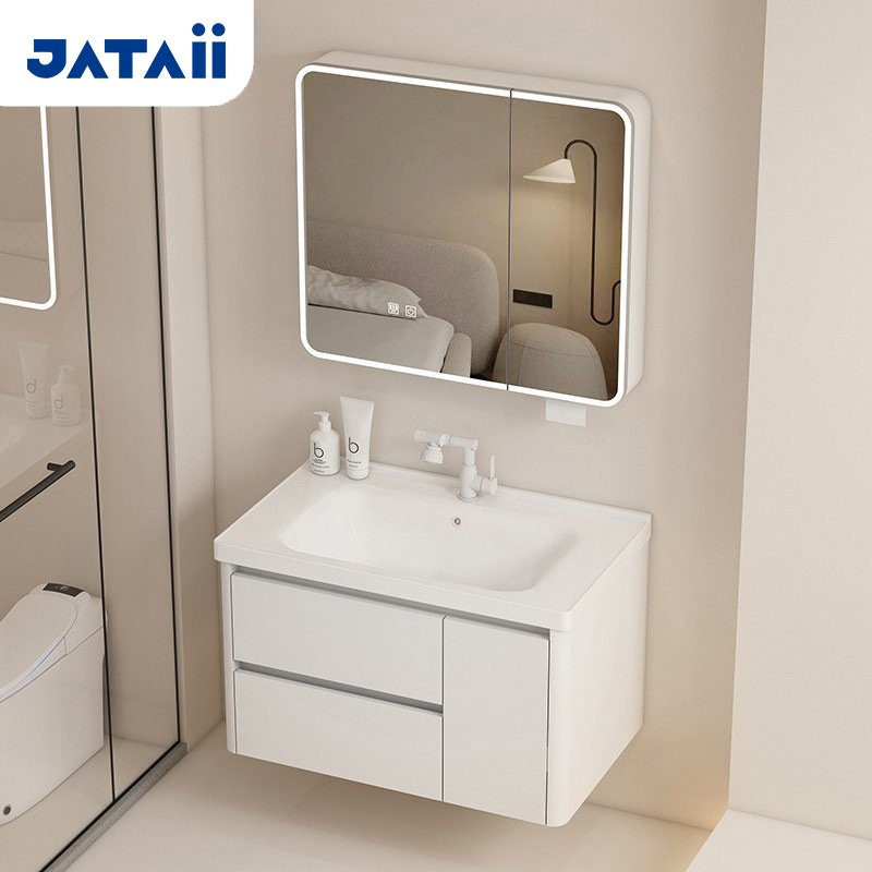 Modern 14mm Thickened Aluminum Honeycomb Floating Vanity with Deepened Sink | JTDR011