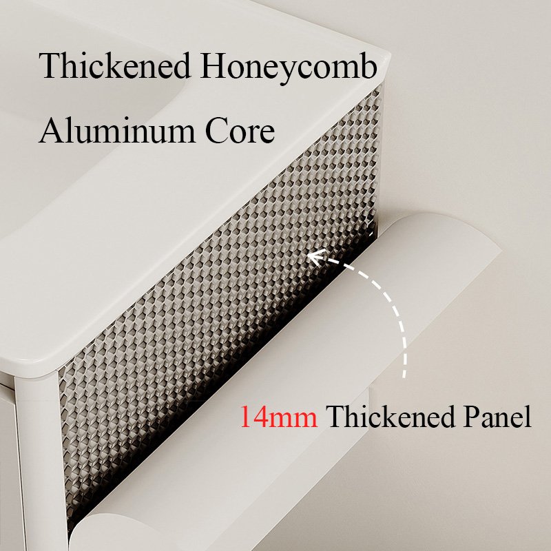 Modern 14mm Thickened Aluminum Honeycomb Floating Vanity with Deepened Sink | JTDR011