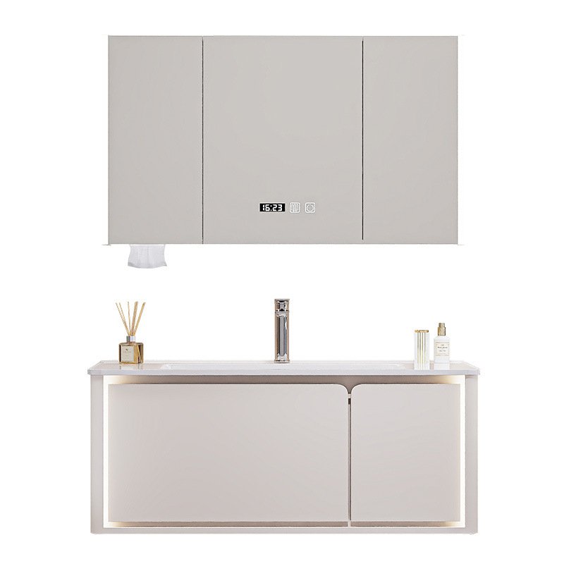 1200mm Modern Tech Aluminum Honeycomb Vanity with Ambient Lighting & Smart Mirror | JTDR012