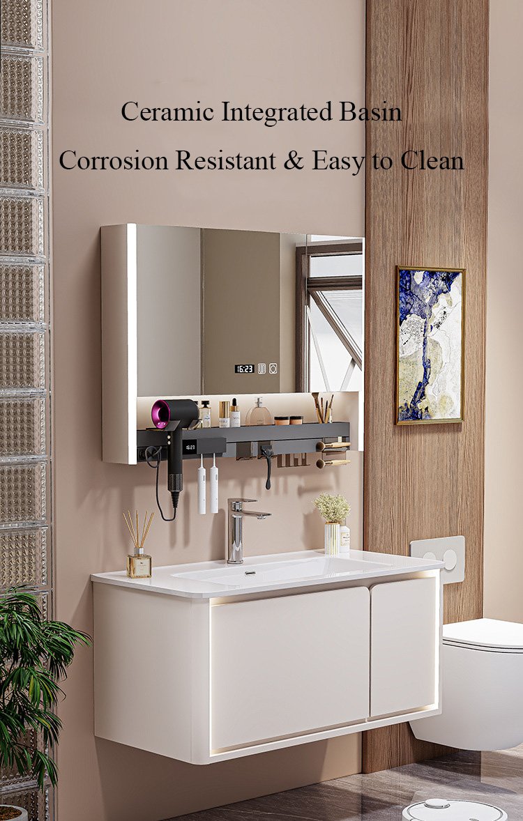1200mm Modern Tech Aluminum Honeycomb Vanity with Ambient Lighting & Smart Mirror | JTDR012 detail 6