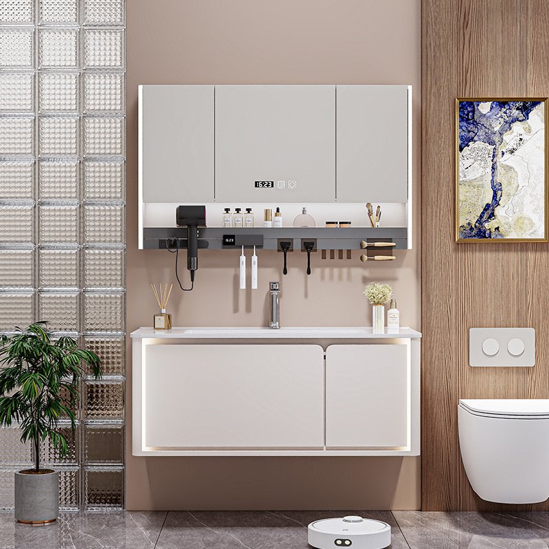 1200mm Modern Tech Aluminum Honeycomb Vanity with Ambient Lighting & Smart Mirror | JTDR012