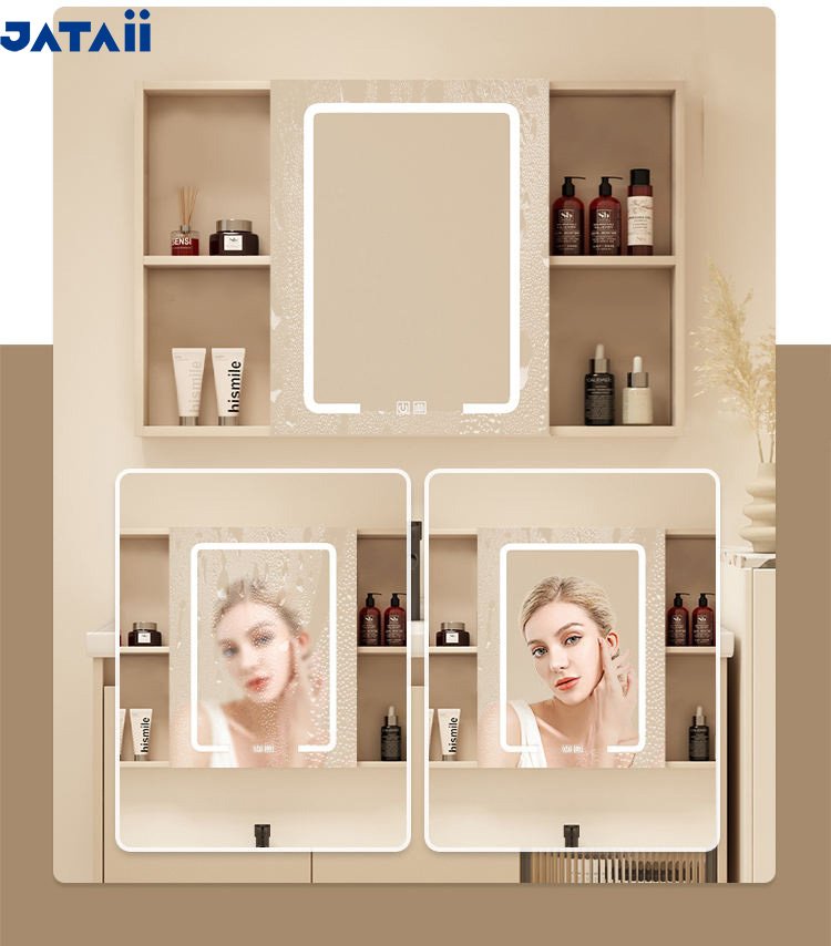 1000mm Modern Aluminum Honeycomb Vanity with Fluted Glass Door & Open Shelf Mirror | JTDR013