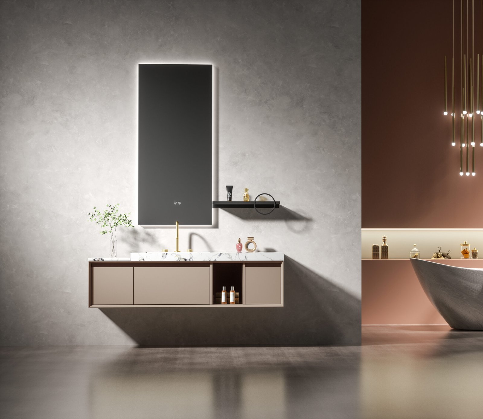 Modern Wall Mounted Bathroom Vanities Manufacturer JATAII V-6103